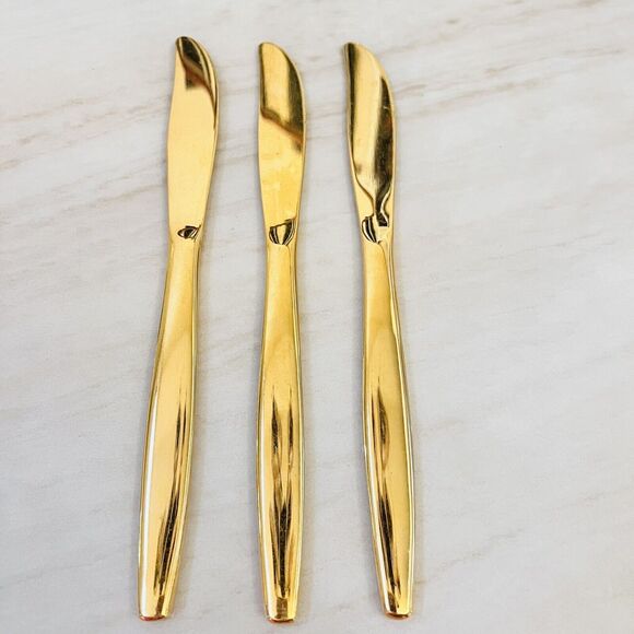 INTERNATIONAL SILVER American Flair Gold (Gold Electroplate) 12 Pc Flatware USA - Picture 3 of 11